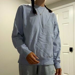 Brandy Melville Baby Blue Cotton Crew Neck